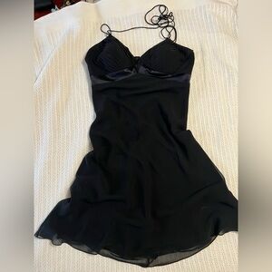 White House Black Market Satin Black Dress